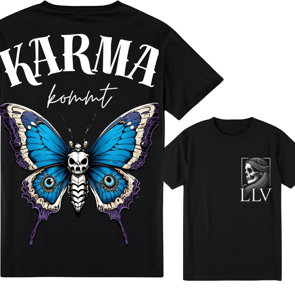 "Karma Butterfly" T-Shirt designed by LottaLaVida