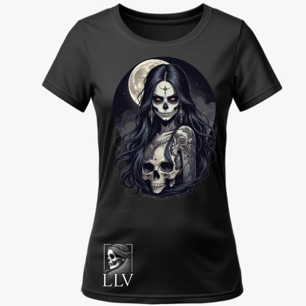 Lotu - Wide Neck Tee "Skull" designed by LottaLaVida