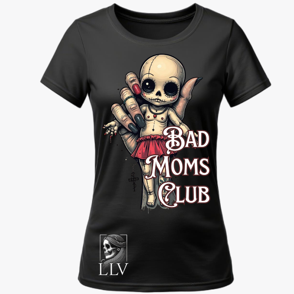 Lala Wide Neck Tee "Bad Moms Club" designed by LottaLaVida