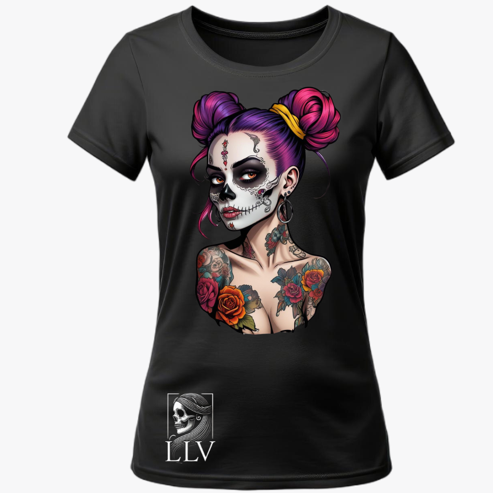 Loso - Wide Neck Tee "Skull" designed by LottaLaVida