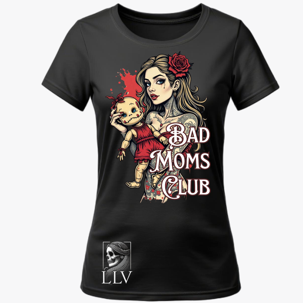 Lima Wide Neck Tee "Bad Moms Club" designed by LottaLaVida
