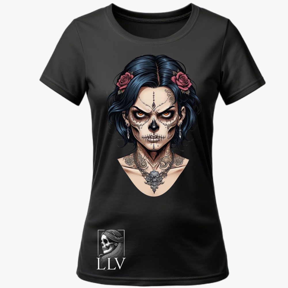 Lara - Wide Neck Tee "Skull" designed by LottaLaVida