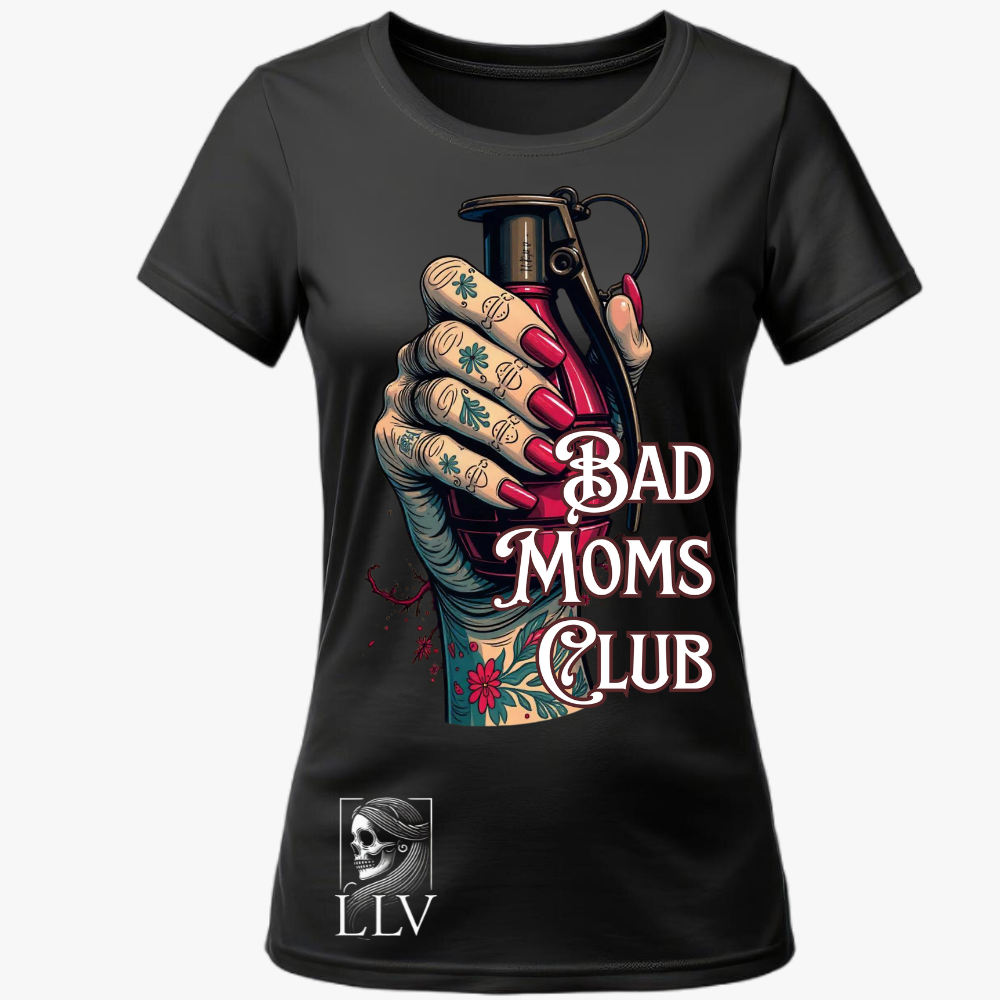 Loom Wide Neck Tee "Bad Moms Club" designed by LottaLaVida