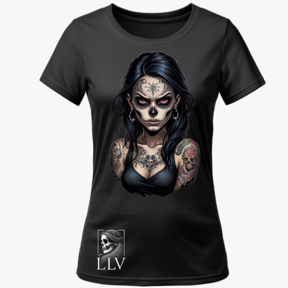 Lisa - Wide Neck Tee "Skull" designed by LottaLaVida