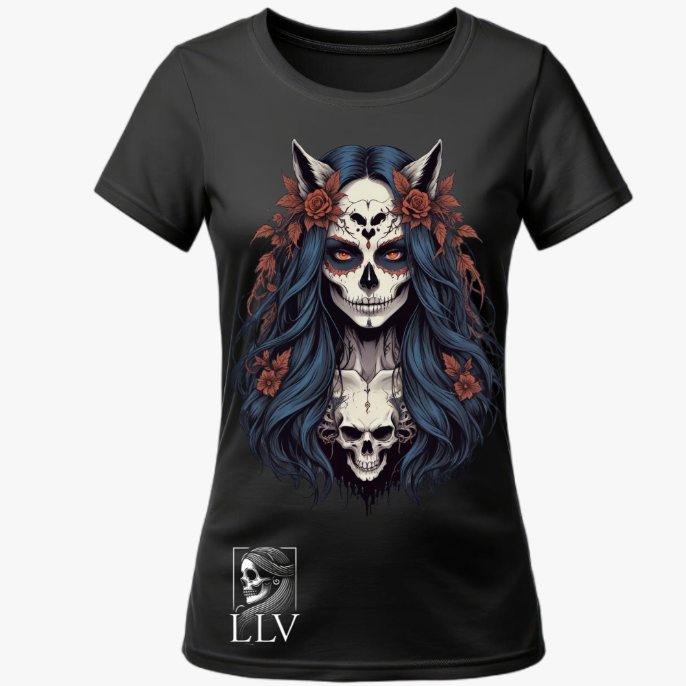 Lota - Wide Neck Tee "Skull" designed by LottaLaVida
