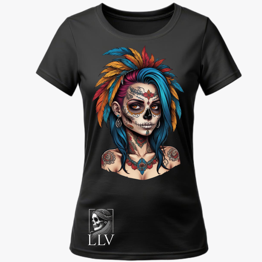 Lulu - Wide Neck Tee "Skull" designed by LottaLaVida