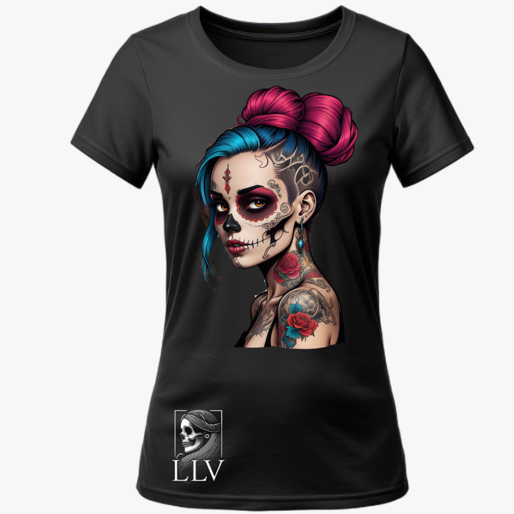 Lisi - Wide Neck Tee "Skull" designed by LottaLaVida