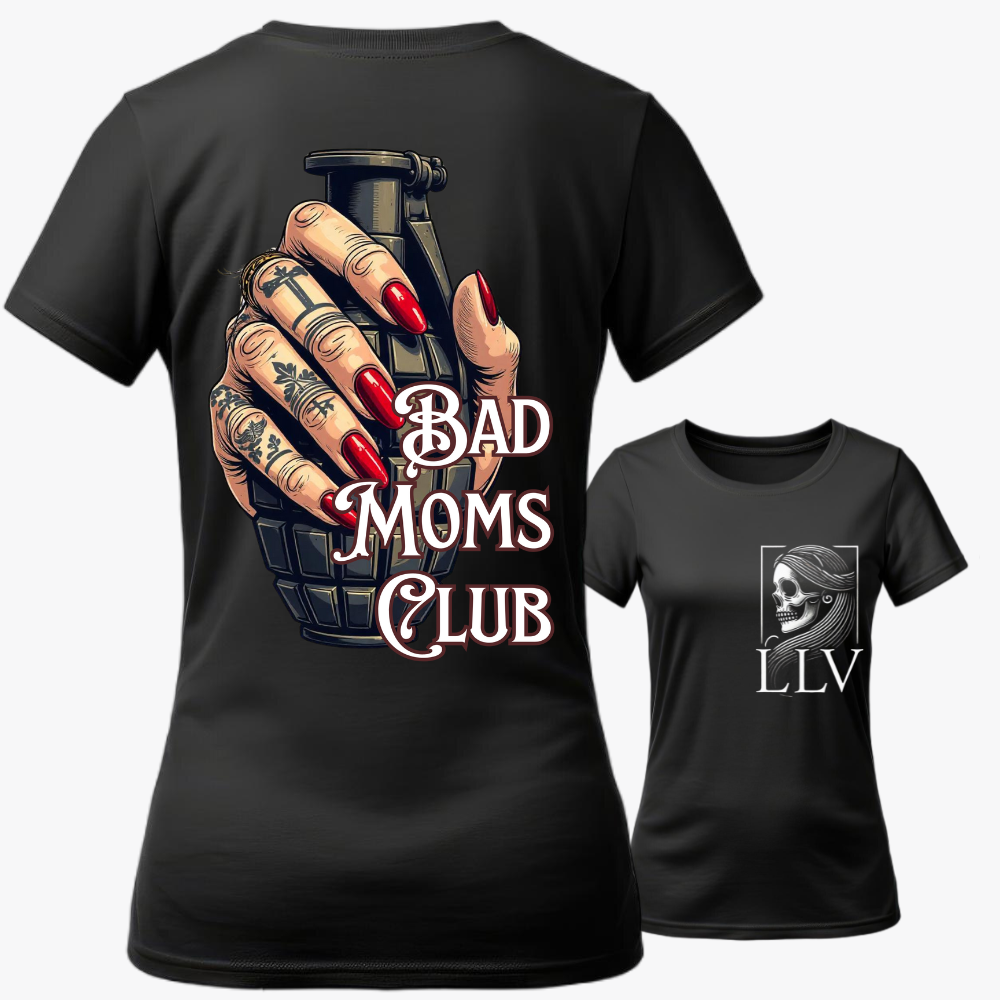 Leng Wide Neck Tee "Bad Moms Club" designed by LottaLaVida