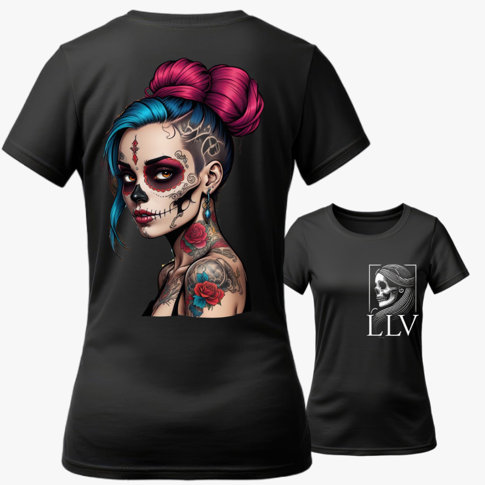 Lisi - Wide Neck Tee "Skull" designed by LottaLaVida