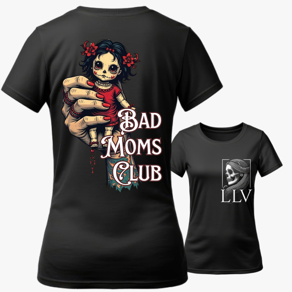 Liya Wide Neck Tee "Bad Moms Club" designed by LottaLaVida