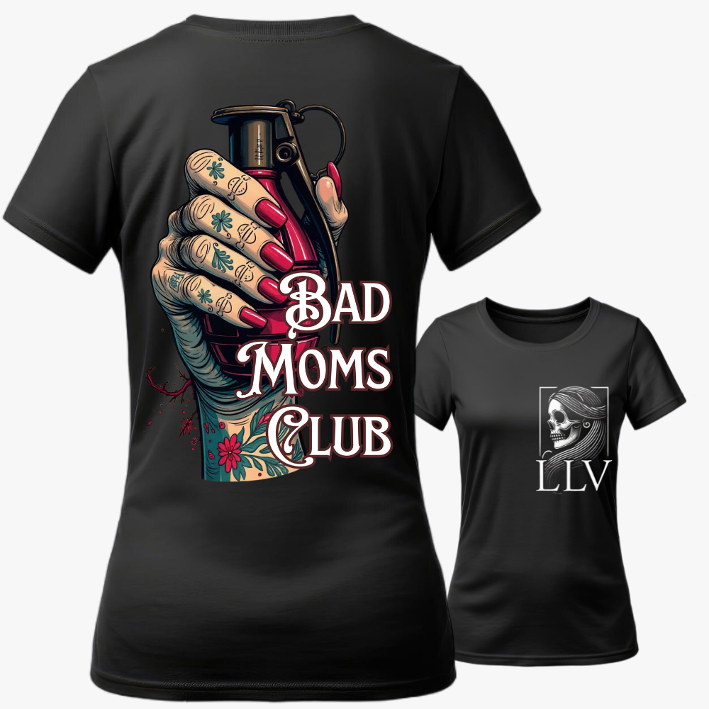 Loom Wide Neck Tee "Bad Moms Club" designed by LottaLaVida
