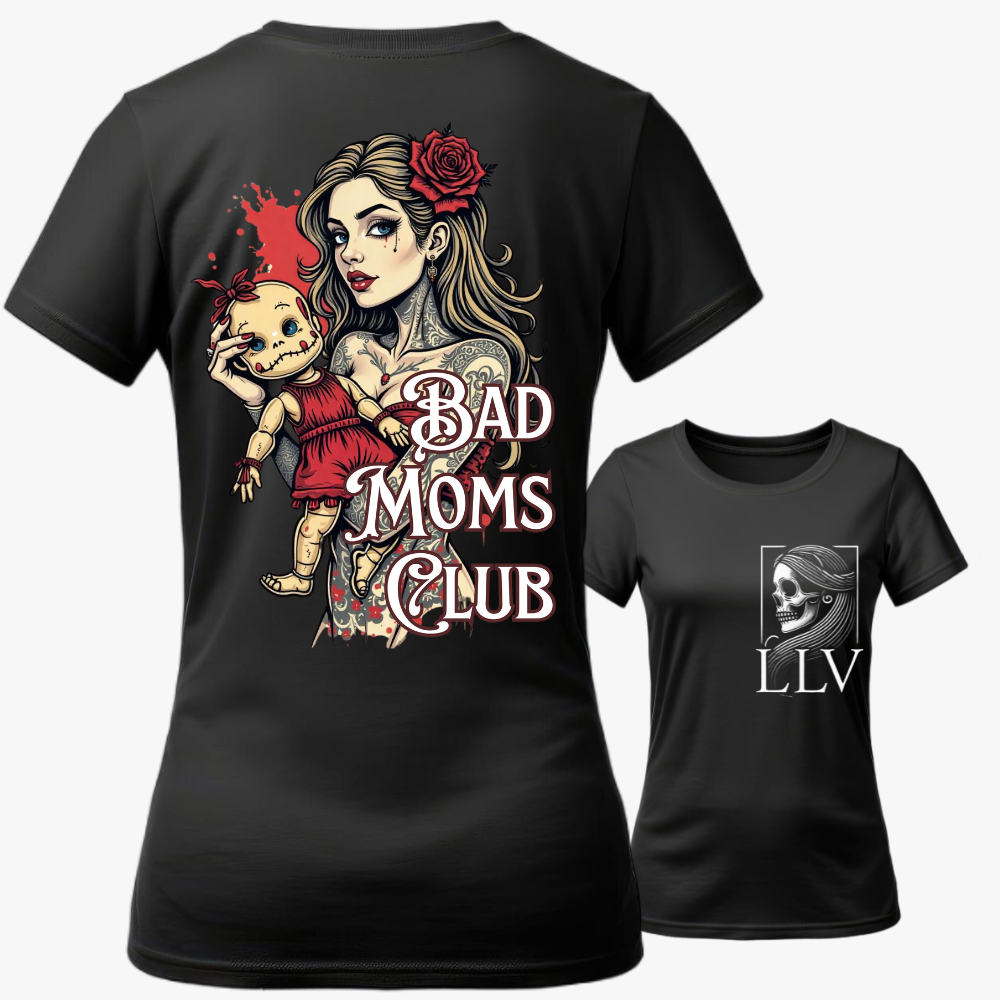 Lima Wide Neck Tee "Bad Moms Club" designed by LottaLaVida