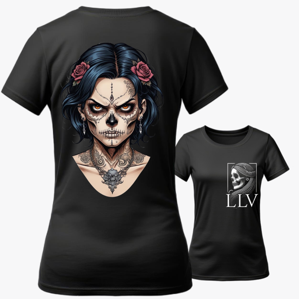 Lara - Wide Neck Tee "Skull" designed by LottaLaVida