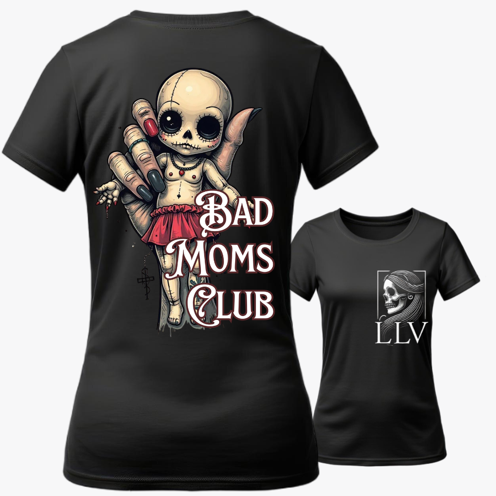 Lala Wide Neck Tee "Bad Moms Club" designed by LottaLaVida