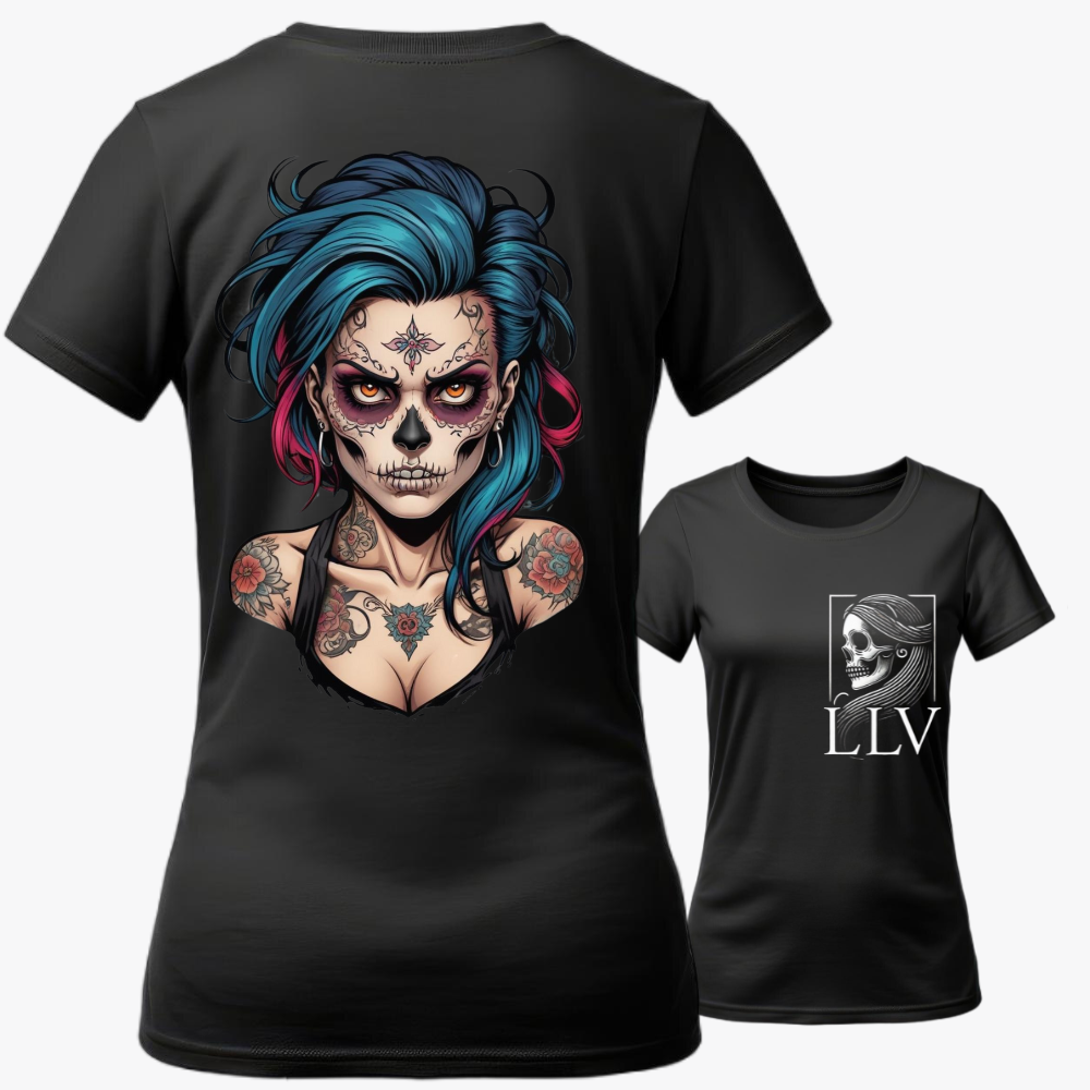 Lona - Wide Neck Tee "Skull" designed by LottaLaVida