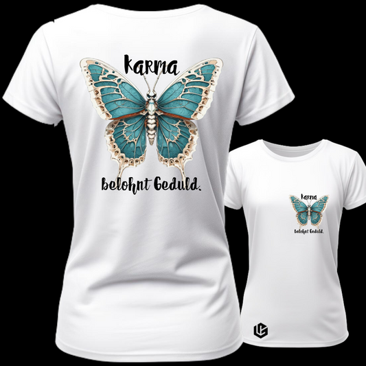 Wide Neck Tee "Karma, Geduld" designed by LottaLaVida