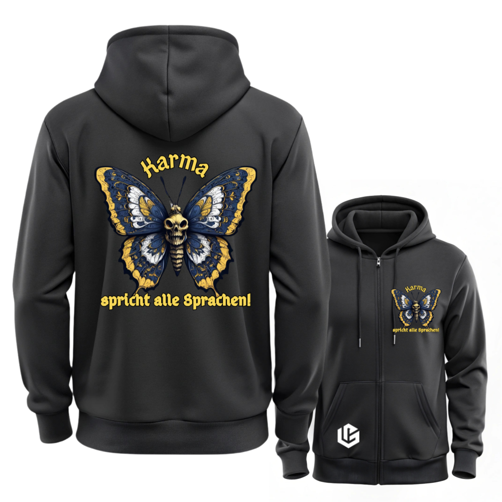 Sweatjacke "Karma, Sprache" designed by LottaLaVida