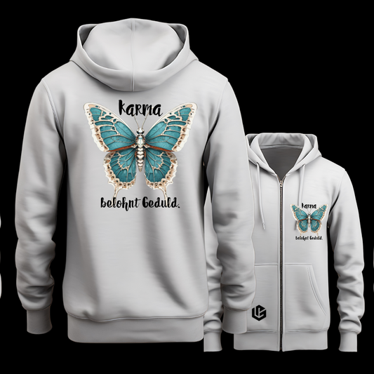 Sweatjacke "Karma, Geduld" designed by LottaLaVida