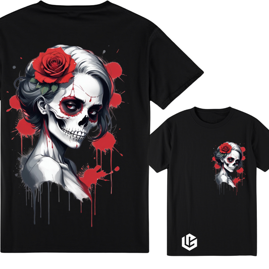 T-Shirt "Skull Rose III" designed by LottaLaVida