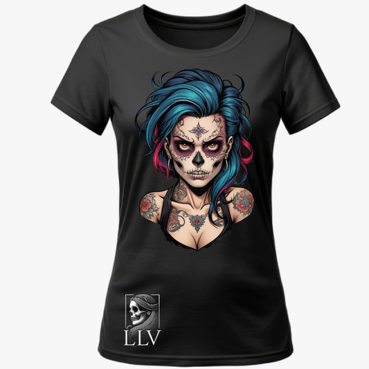 Lona - Wide Neck Tee "Skull" designed by LottaLaVida