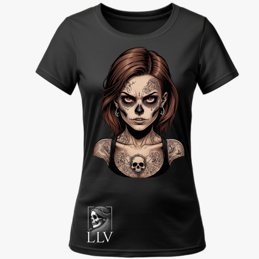 Laru - Wide Neck Tee "Skull" designed by LottaLaVida