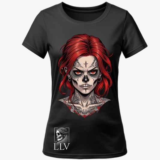 Loba - Wide Neck Tee "Skull" designed by LottaLaVida