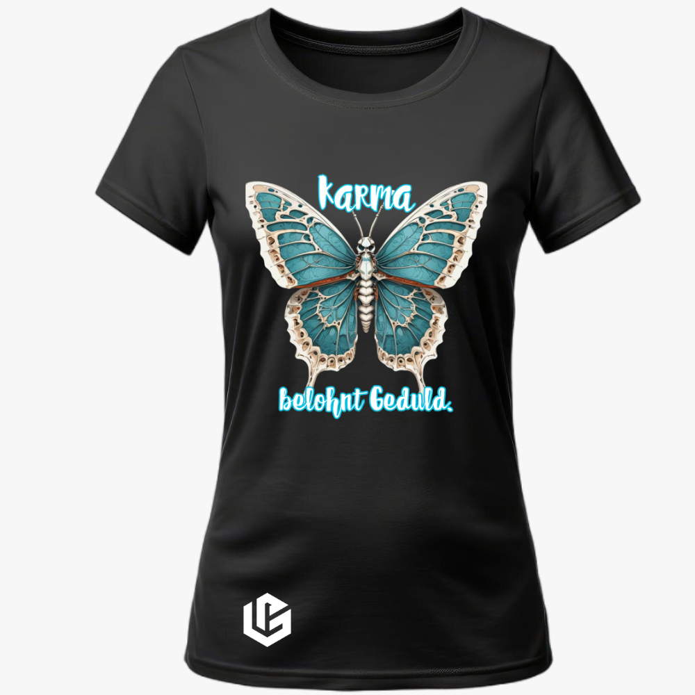 Wide Neck Tee "Karma, Geduld" designed by LottaLaVida