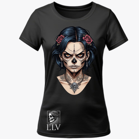 Lara - Wide Neck Tee "Skull" designed by LottaLaVida