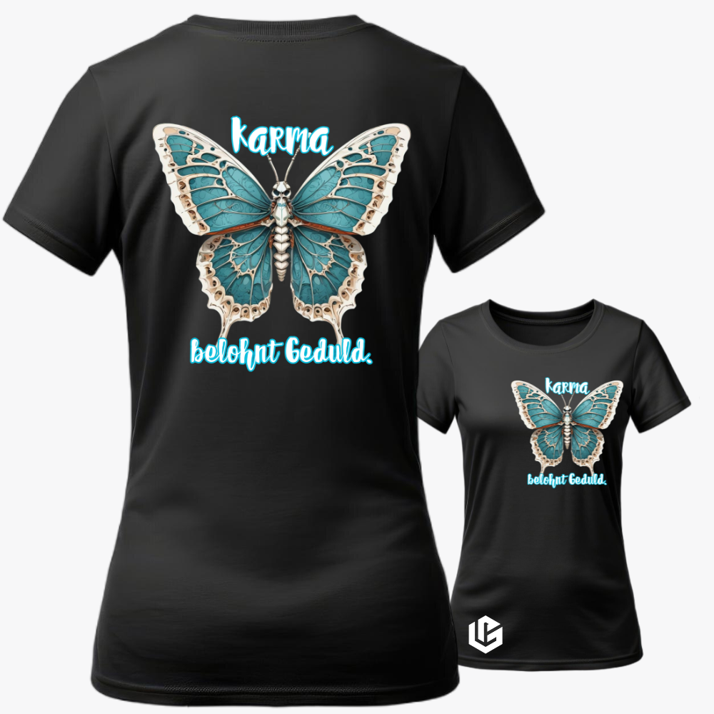 Wide Neck Tee "Karma, Geduld" designed by LottaLaVida