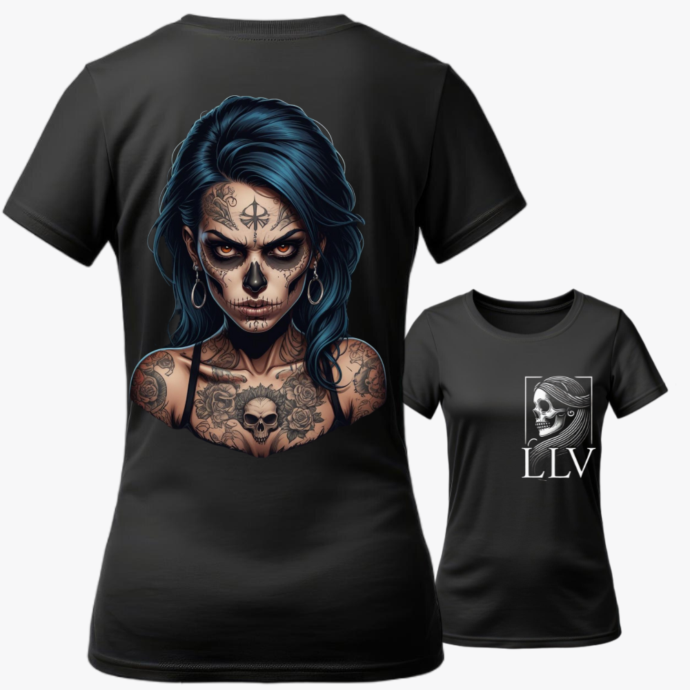 Lina - Wide Neck Tee "Skull"designed by LottaLaVida