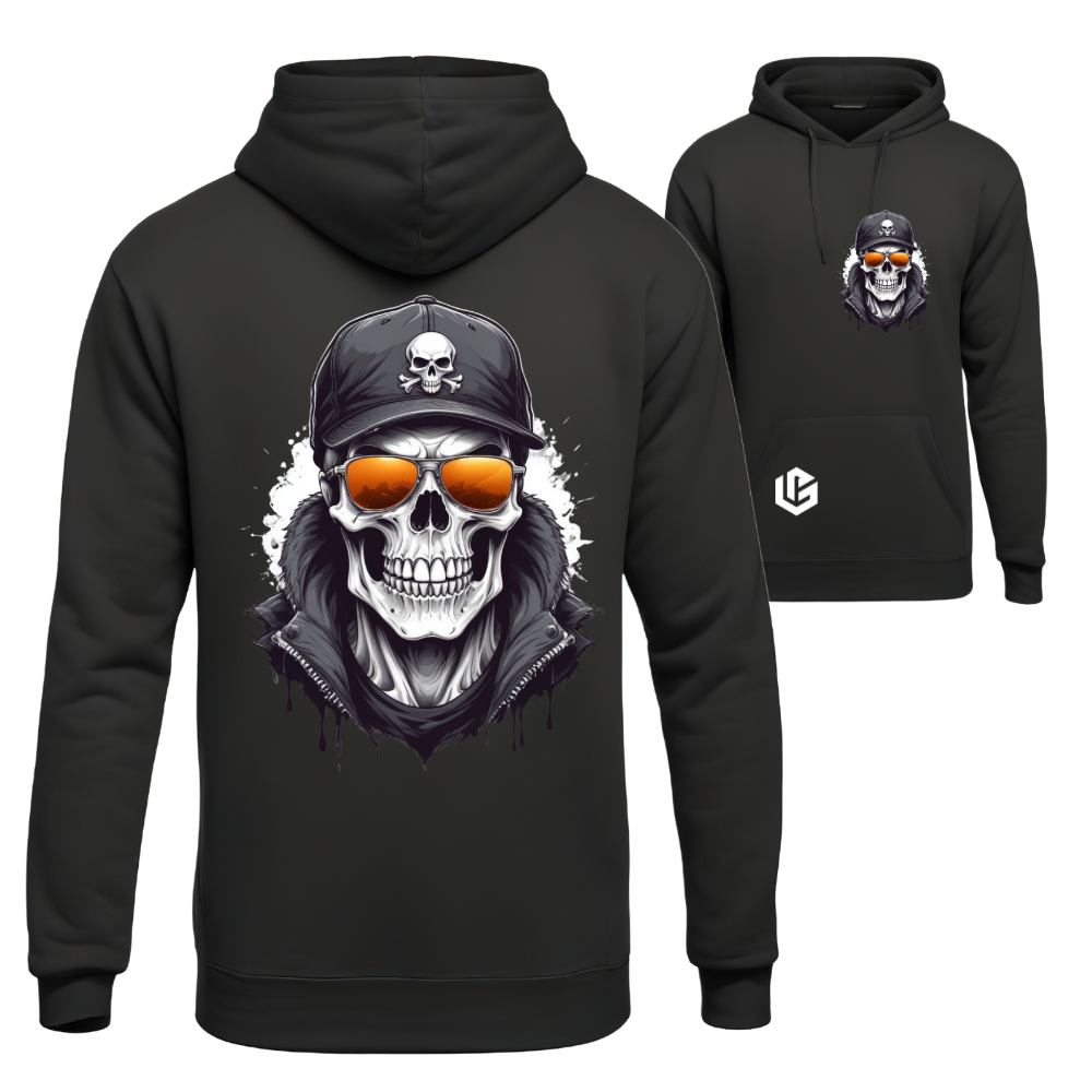 Hoodie "Skull-Biker" designed by LottaLaVida