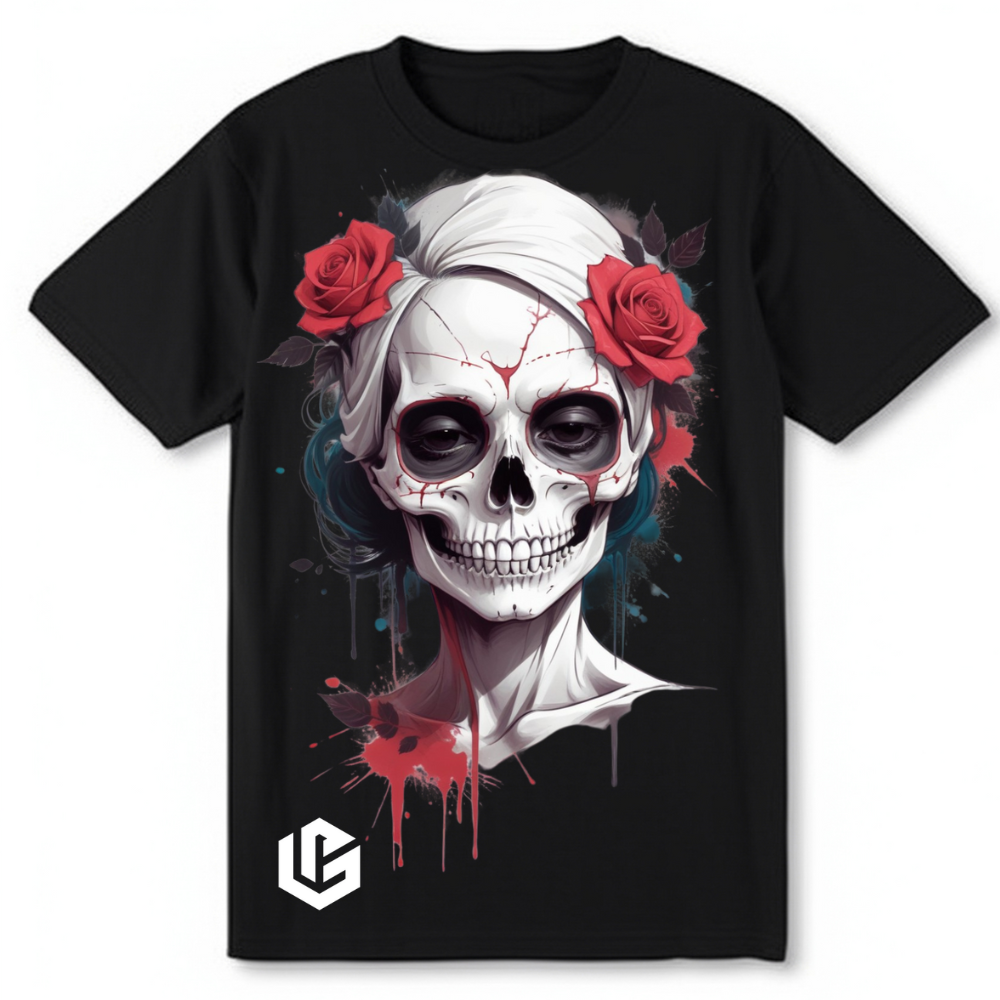 T-Shirt "Skull Rose II" designed by LottaLaVida