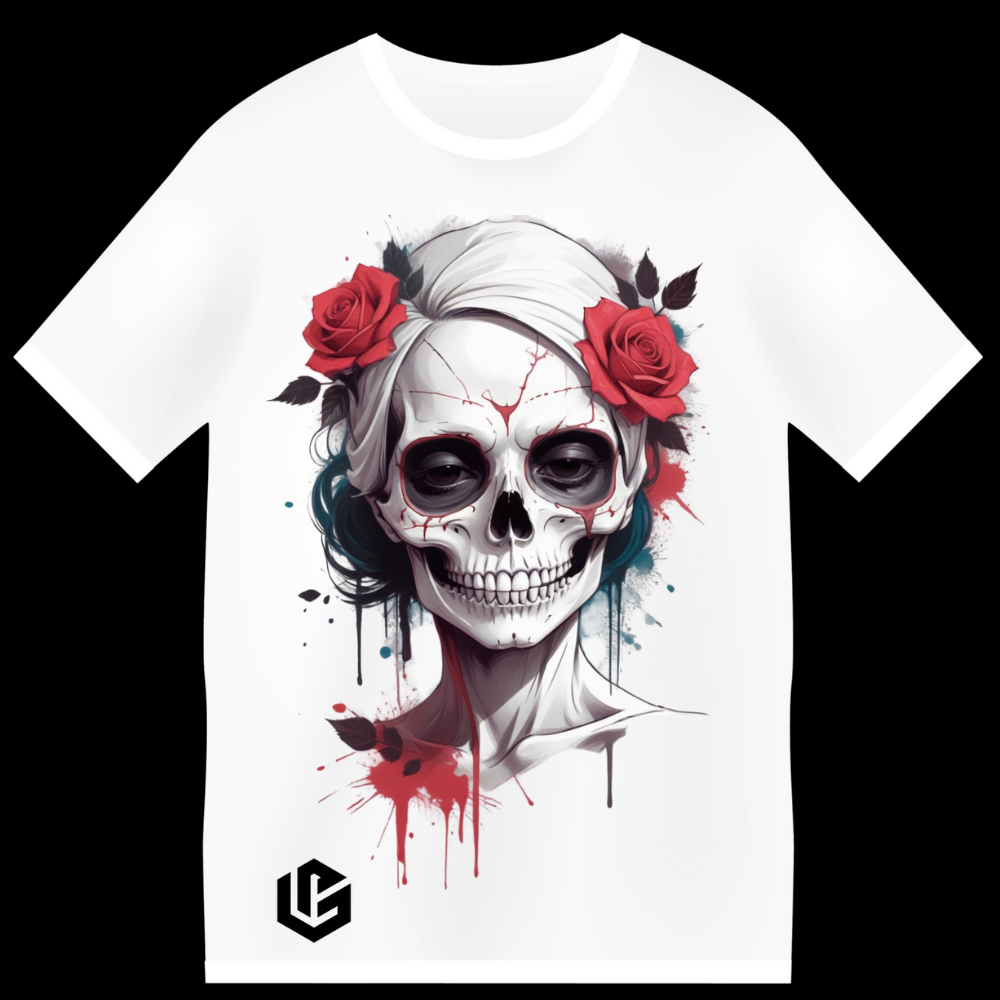 T-Shirt "Skull Rose II" designed by LottaLaVida