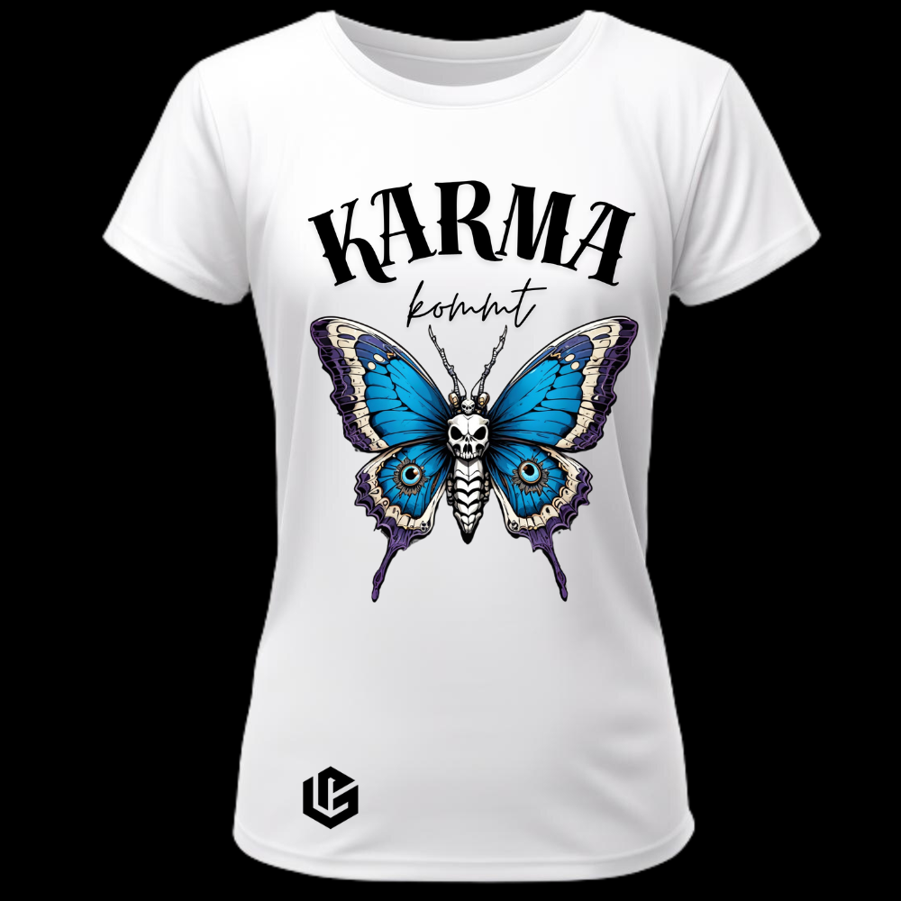 Wide Neck Tee "Karma kommt" designed by LottaLaVida