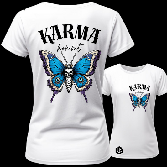 Wide Neck Tee "Karma kommt" designed by LottaLaVida