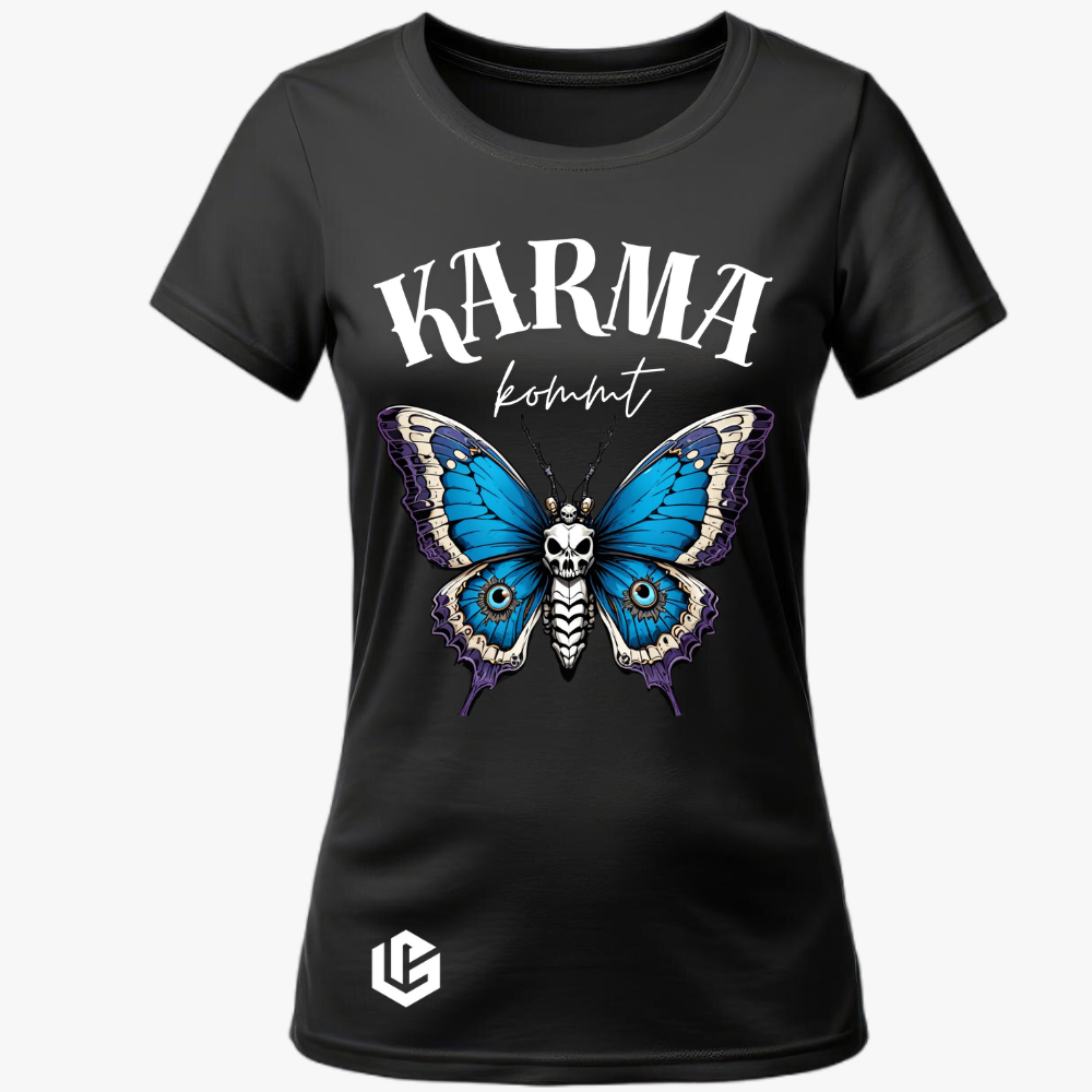 Wide Neck Tee "Karma kommt" designed by LottaLaVida