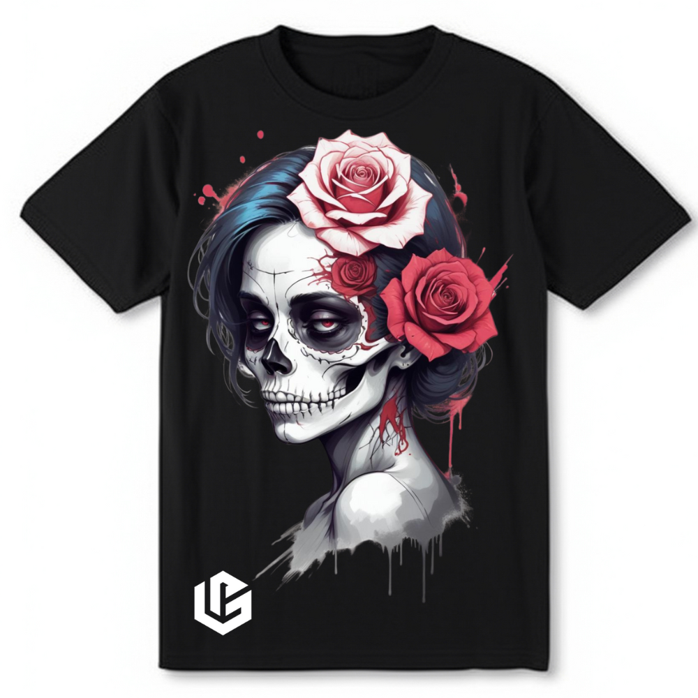 T-Shirt "Skull Rose" designed by LottaLaVida