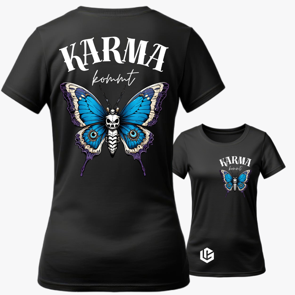 Wide Neck Tee "Karma kommt" designed by LottaLaVida