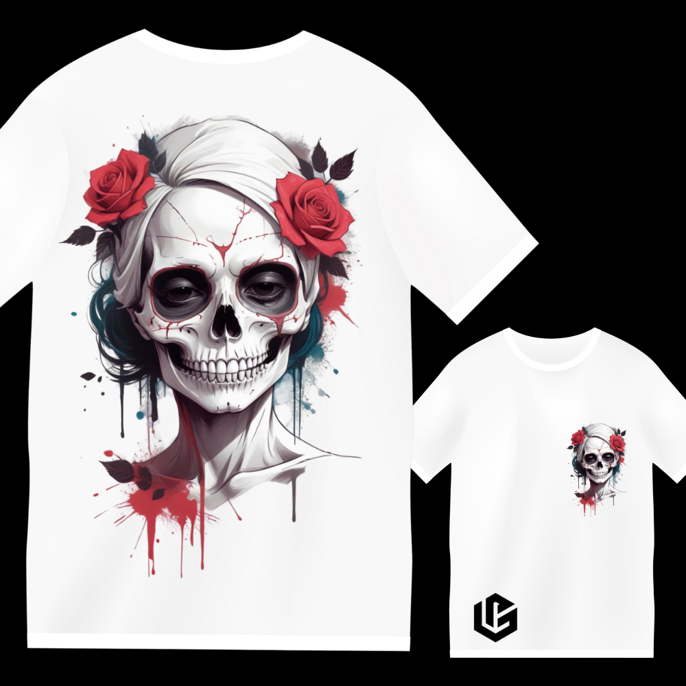 T-Shirt "Skull Rose II" designed by LottaLaVida