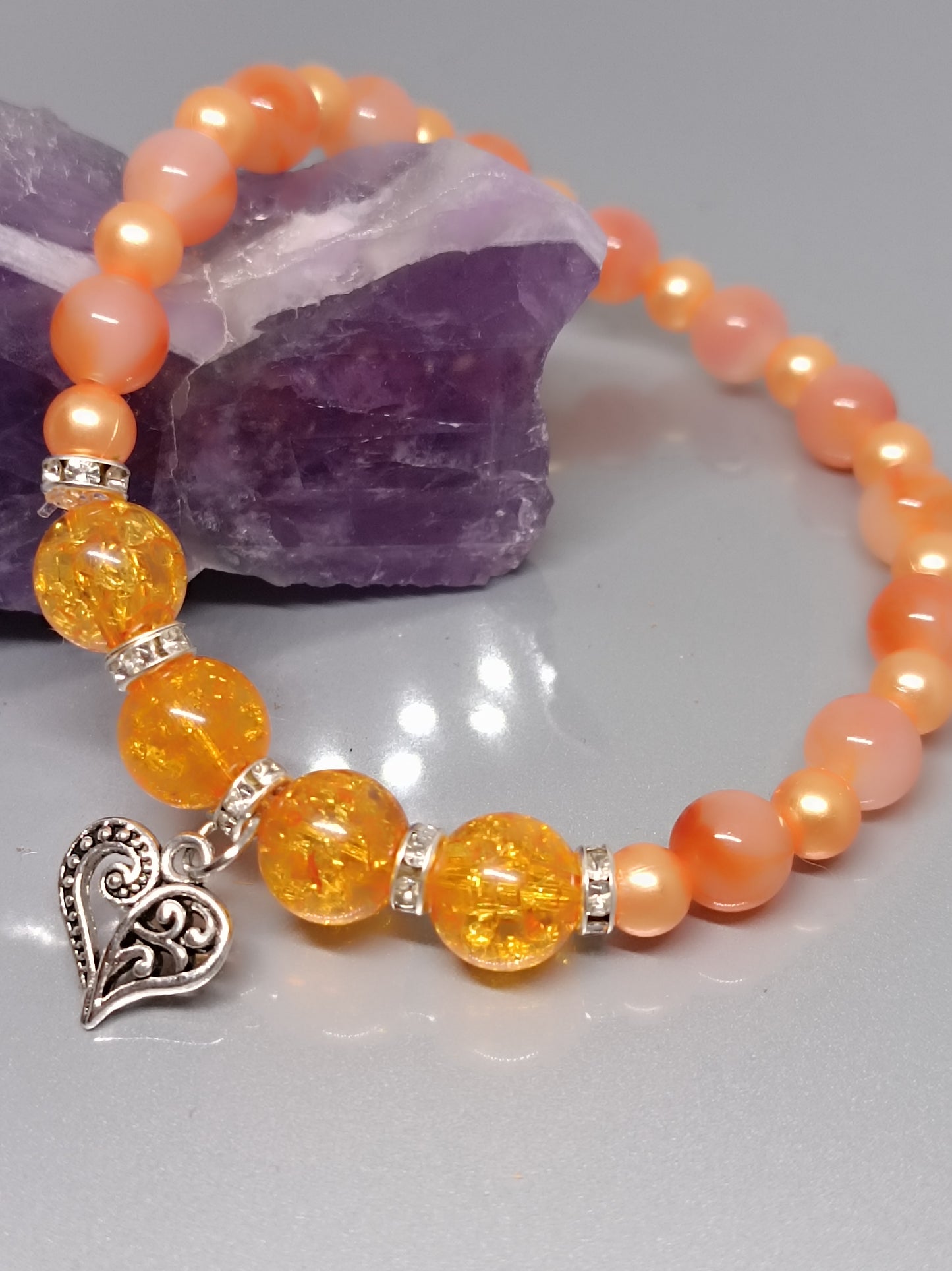 Armband Orange mit Herz