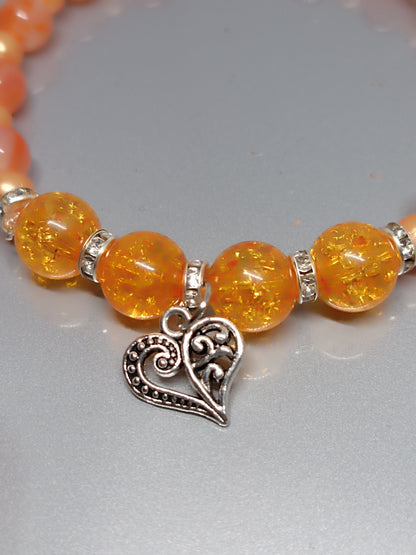 Armband Orange mit Herz