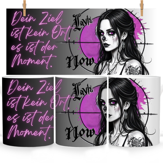 Tasse „Dein Ziel ist der Moment“ | Gothic Kaffeetasse mit Spruch | Lottalavida